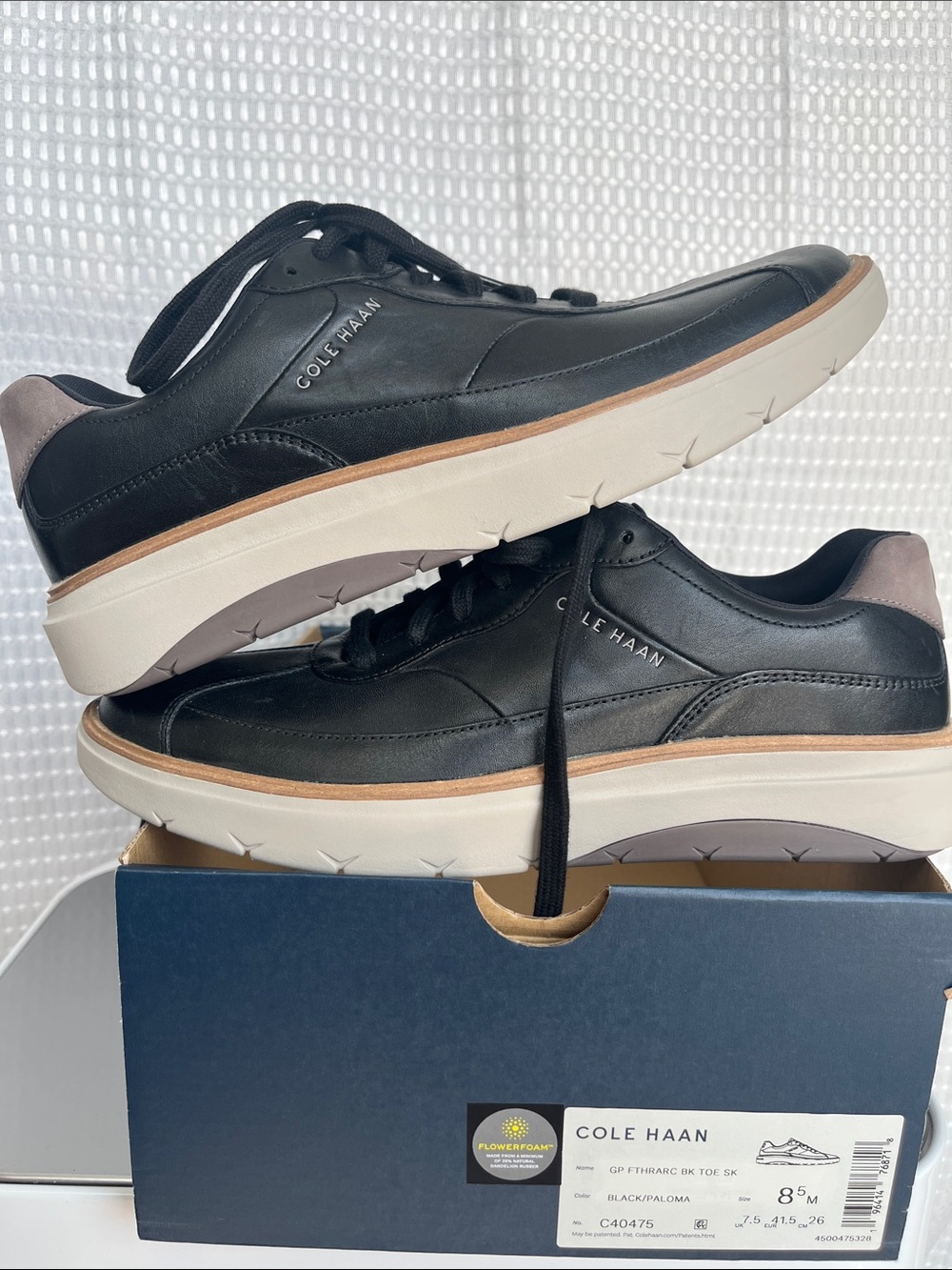 Cole Haan GrandPrø FeatherArc Bike Toe Sneakers Men’s 8.5M Black NIB C40475